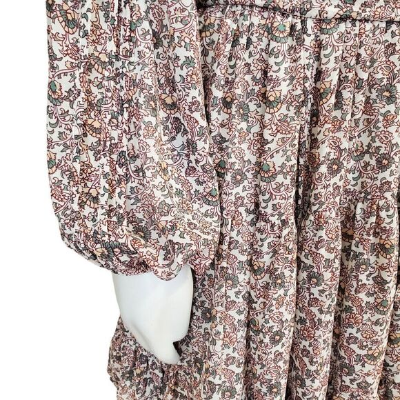 OPT Leah Evereve Dress Size Small Floral Sheer skater fit flare Short Cottage - Picture 12 of 16